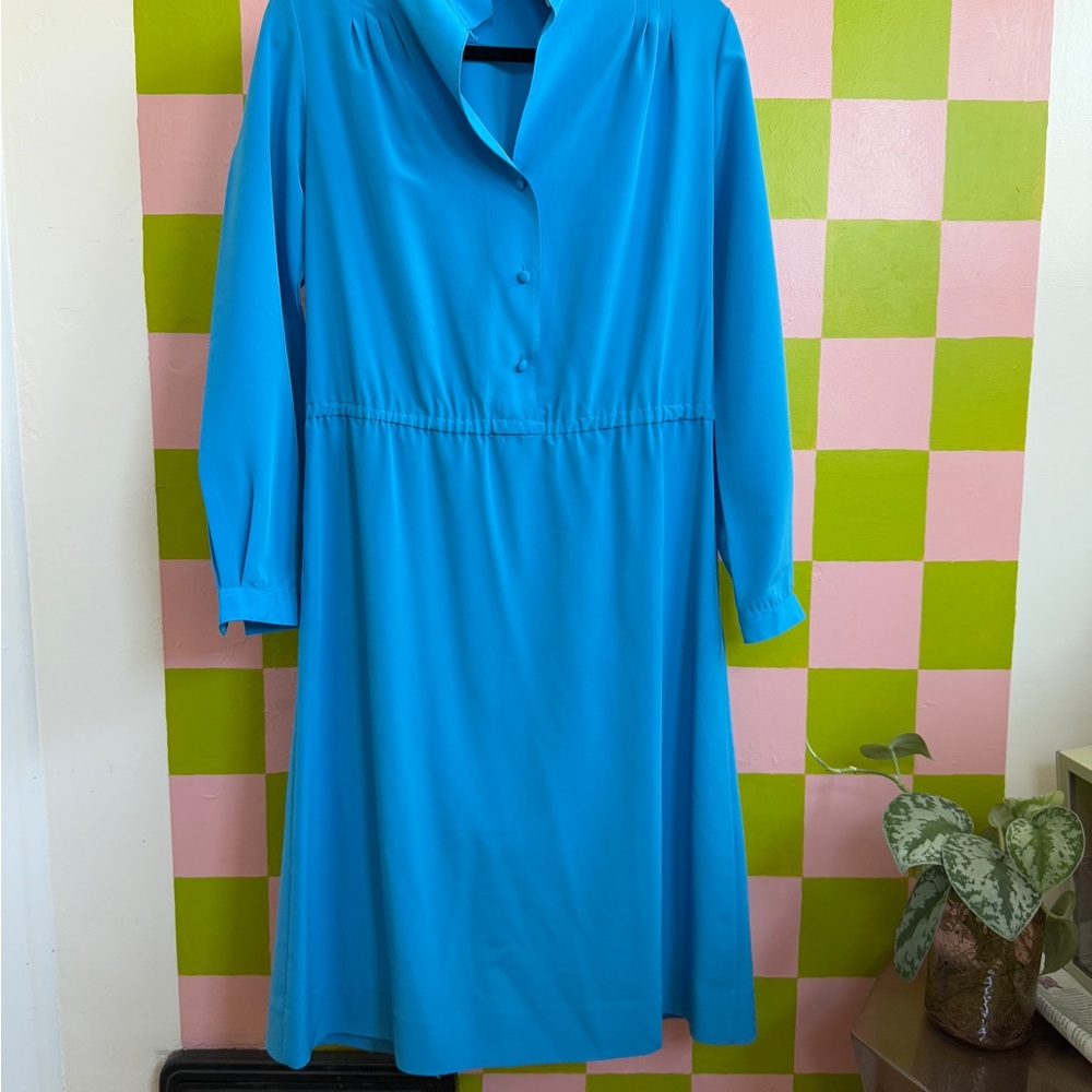 Vintage Elegant Blue Women's Dress
